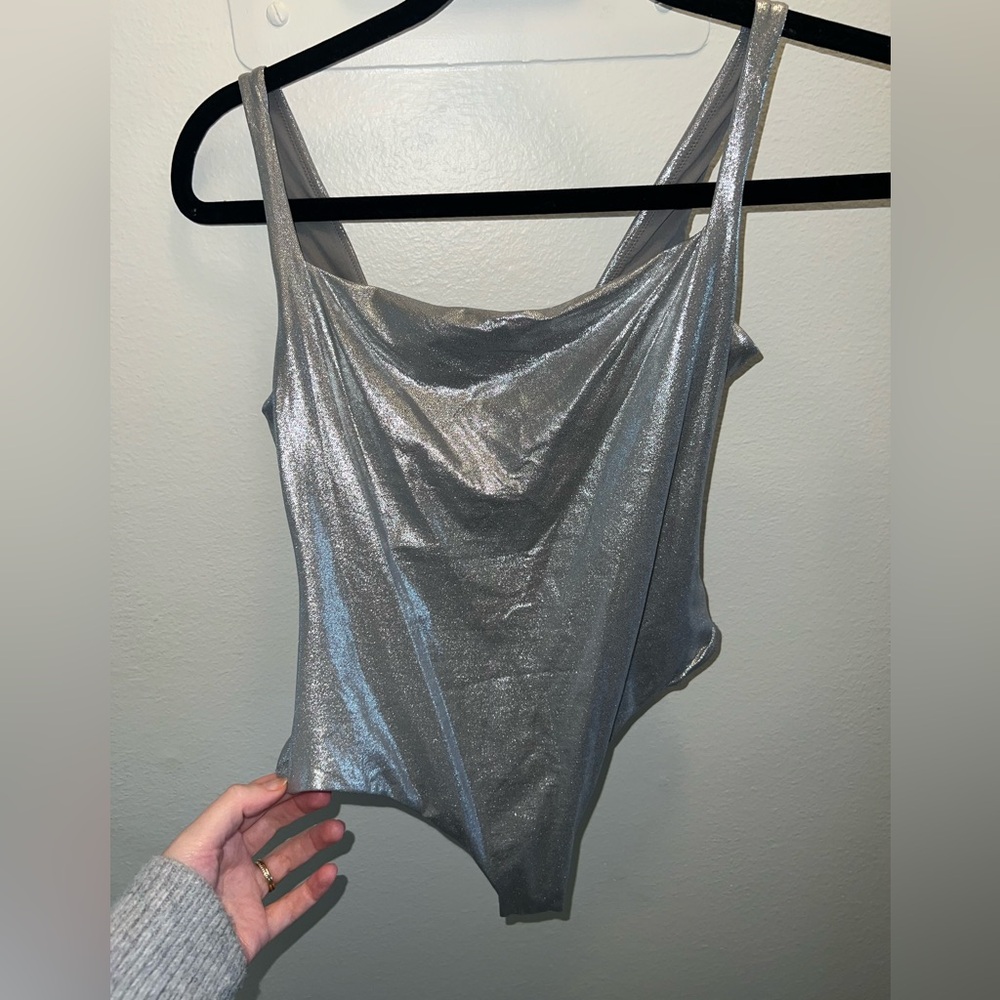 SKIMS - Square Neck Fits Everybody bodysuit - silver